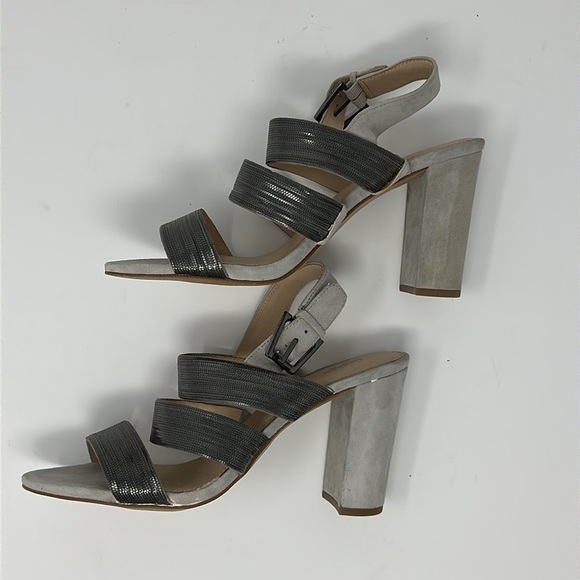 Botkier New York Gray Metallic Suede Heeled Genesa Sandals Size 10 - Picture 5 of 11